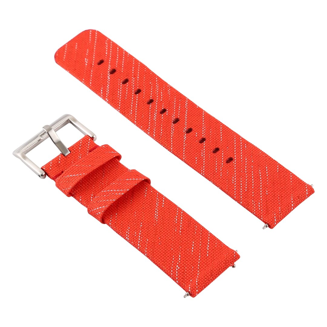 Canvas Band Fitbit Versa 1 / 2 &amp; Lite - Rot / Silber