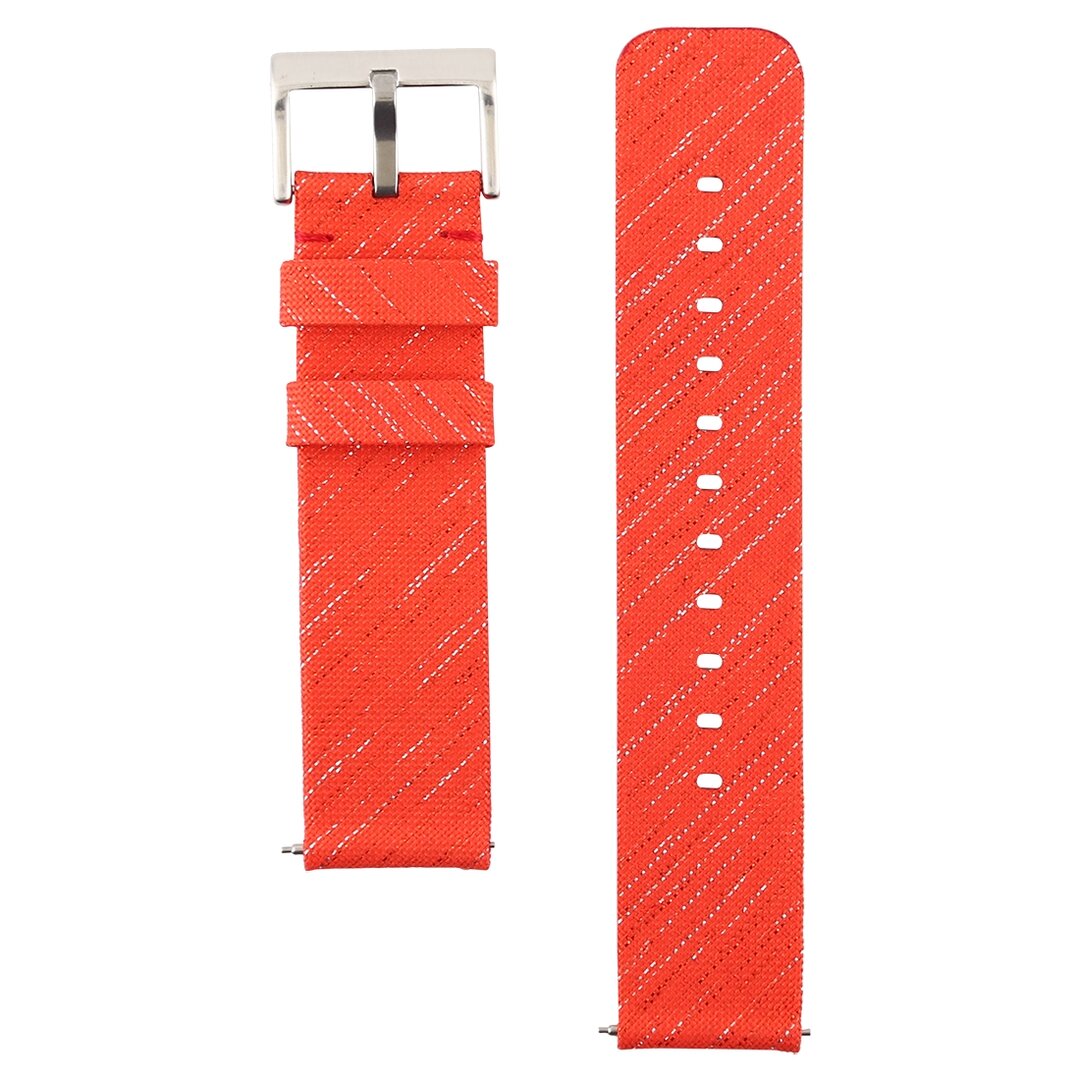 Canvas Band Fitbit Versa 1 / 2 &amp; Lite - Rot / Silber