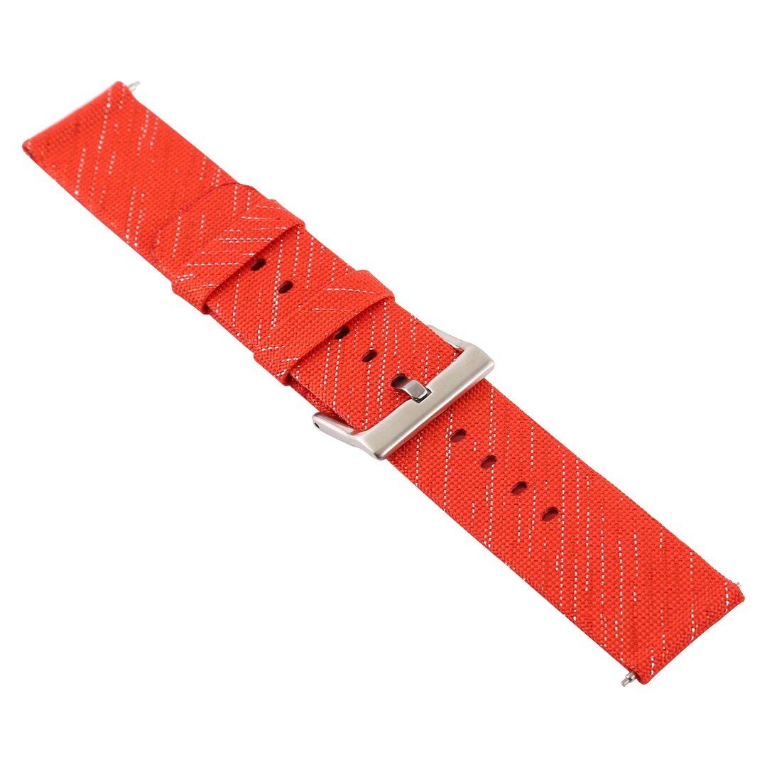Canvas Band Fitbit Versa 1 / 2 &amp; Lite - Rot / Silber