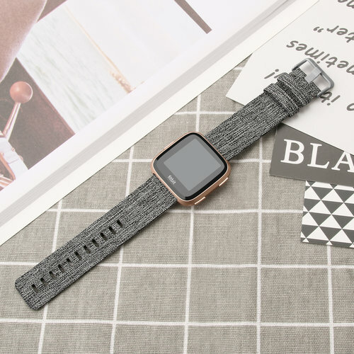 Canvas Band Fitbit Versa 1 / 2 &amp; Lite- Grau