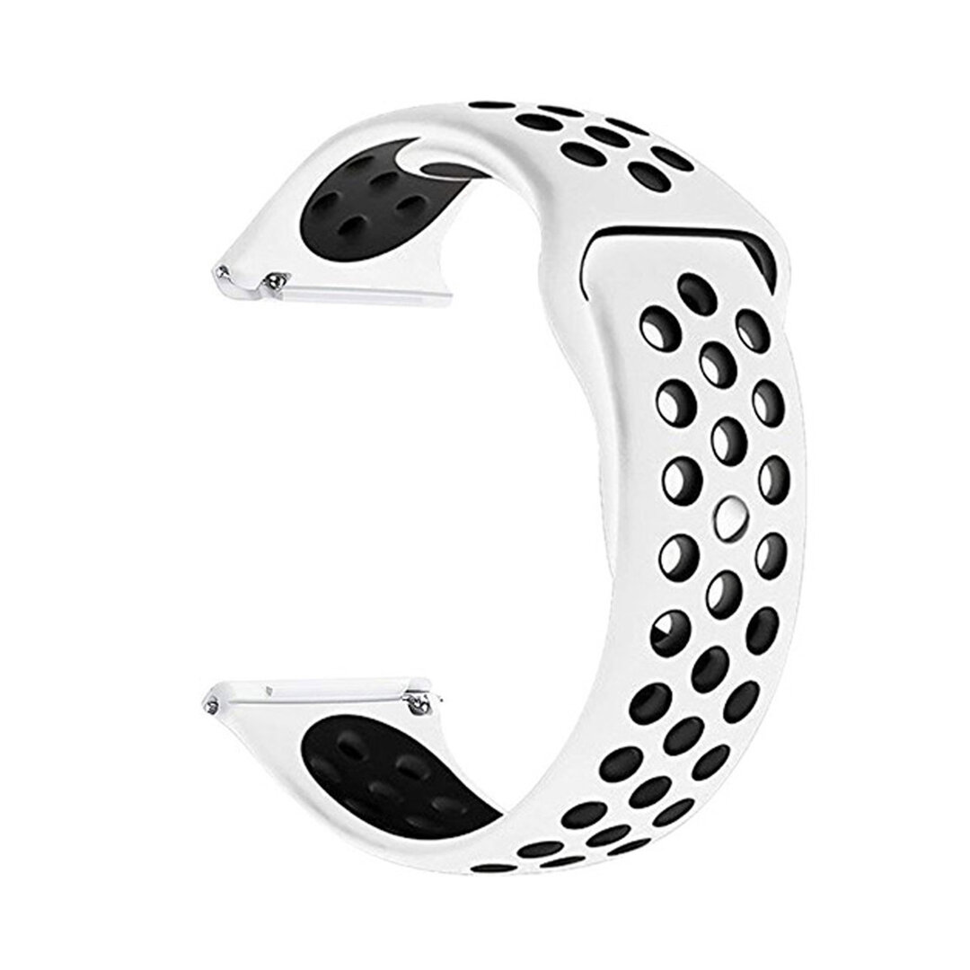 Fitbit Versa 1 / 2 &amp; Lite Sportband - Gr&ouml;&szlig;e: Gro&szlig; - Wei&szlig; + Schwarz