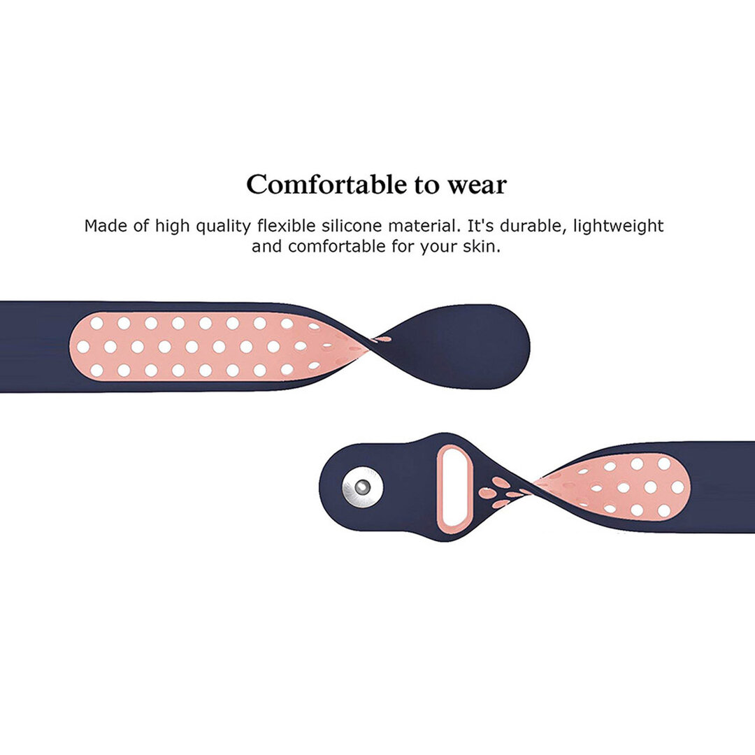 Fitbit Versa 1 / 2 &amp; Lite Sportband - Gr&ouml;&szlig;e: Gro&szlig; - Blau + Pink