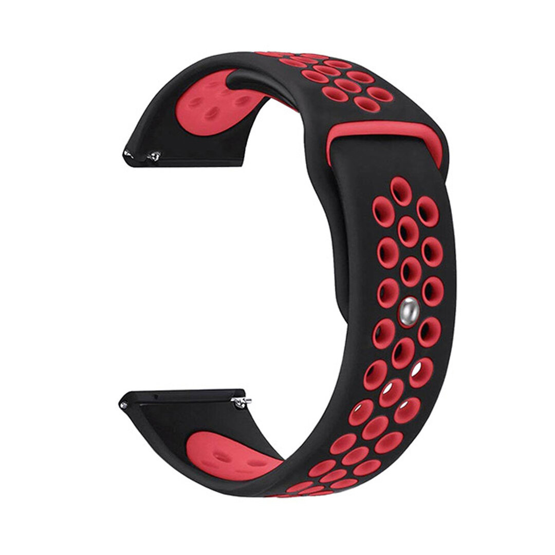 Fitbit Versa 1 / 2 &amp; Lite Sportband - Gr&ouml;&szlig;e: Gro&szlig; - Schwarz + Rot