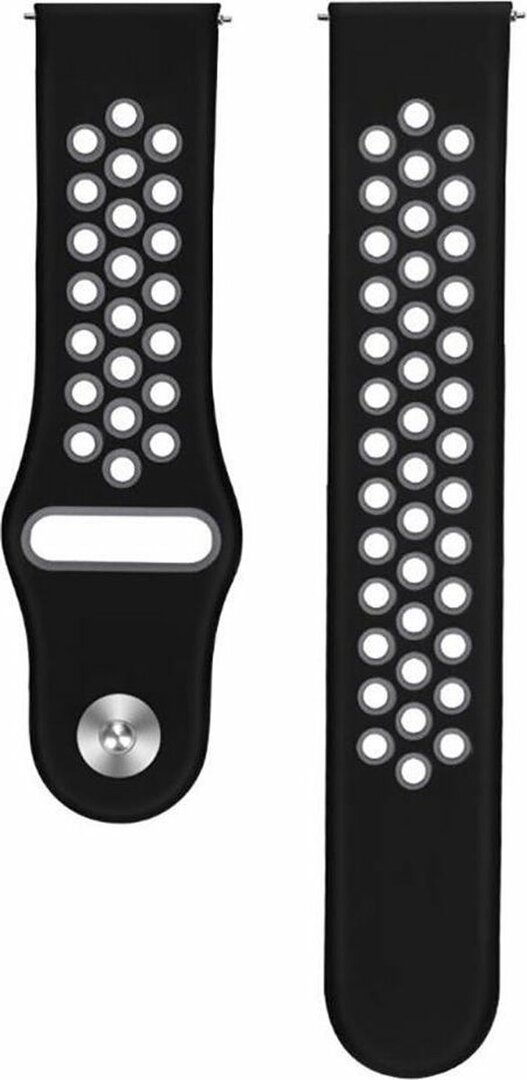 Fitbit Versa 1 / 2 &amp; Lite Sportband - Gr&ouml;&szlig;e: Large - Schwarz + Grau