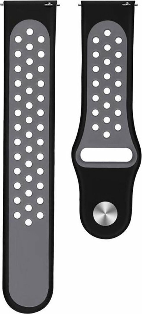 Fitbit Versa 1 / 2 &amp; Lite Sportband - Gr&ouml;&szlig;e: Large - Schwarz + Grau