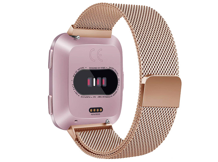 Fitbit Versa 1 / 2 &amp; Lite milanaise Armband - Gr&ouml;&szlig;e: Klein - Champagner Gold