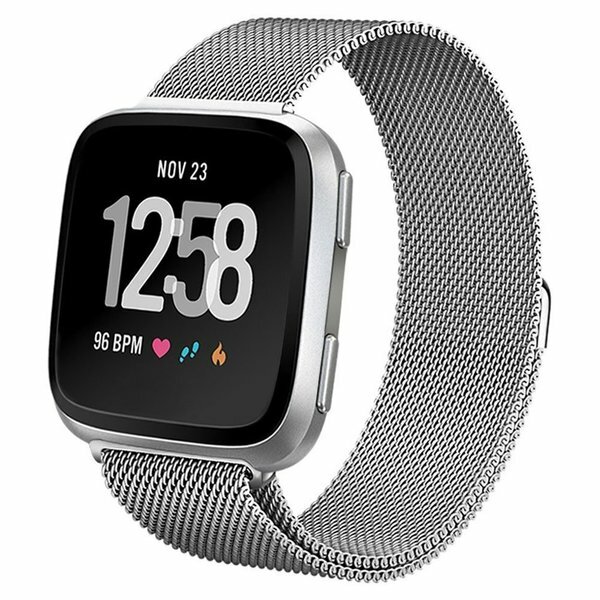 Fitbit Versa 1 / 2 &amp; Lite milanaise Armband - Gr&ouml;&szlig;e: Gro&szlig; - Silber