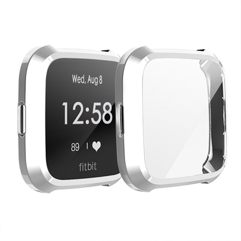 Fitbit Versa Lite Soft TPU Fall (vollst&auml;ndig gesch&uuml;tzt) - Silber