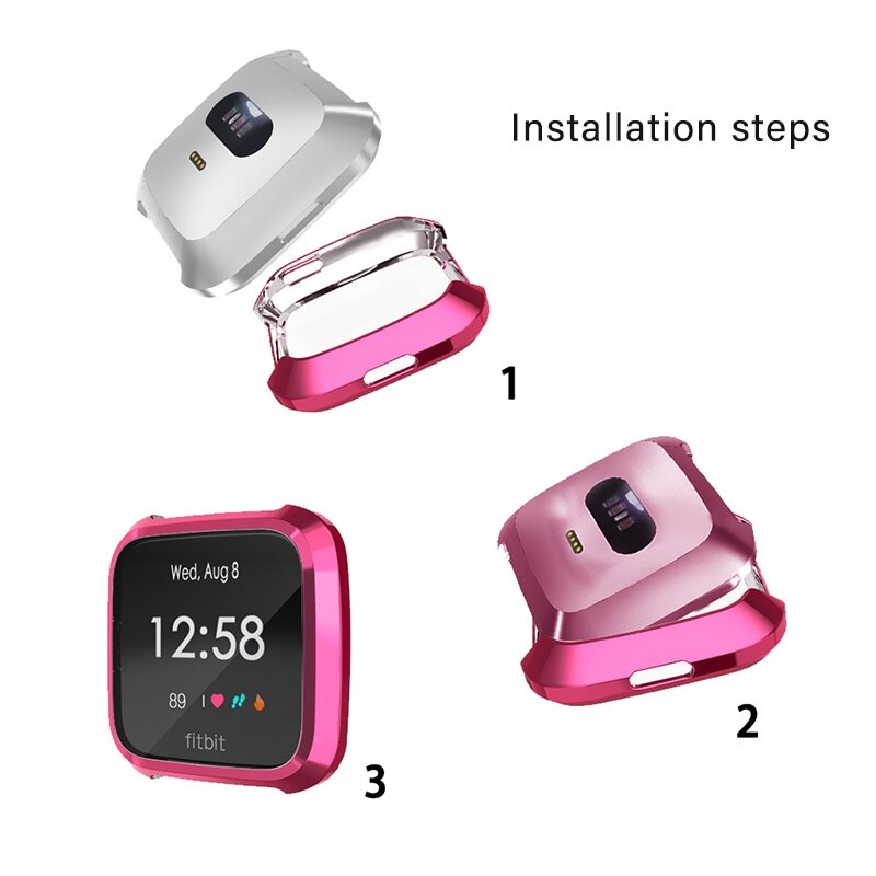 Fitbit Versa Lite Soft TPU Fall (vollst&auml;ndig gesch&uuml;tzt) - Fuschia