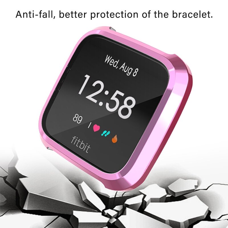 Fitbit Versa Lite Soft TPU Fall (vollst&auml;ndig gesch&uuml;tzt) - Rosa