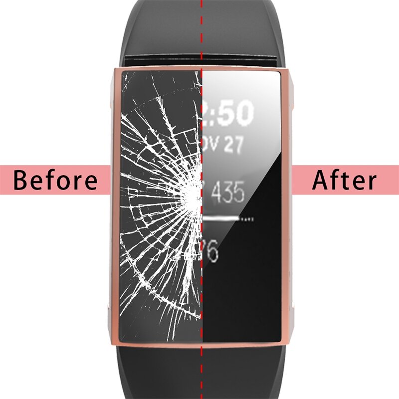 Fitbit Charge 3 &amp;4 Tasche (vollst&auml;ndig gesch&uuml;tzt) - Rose gold