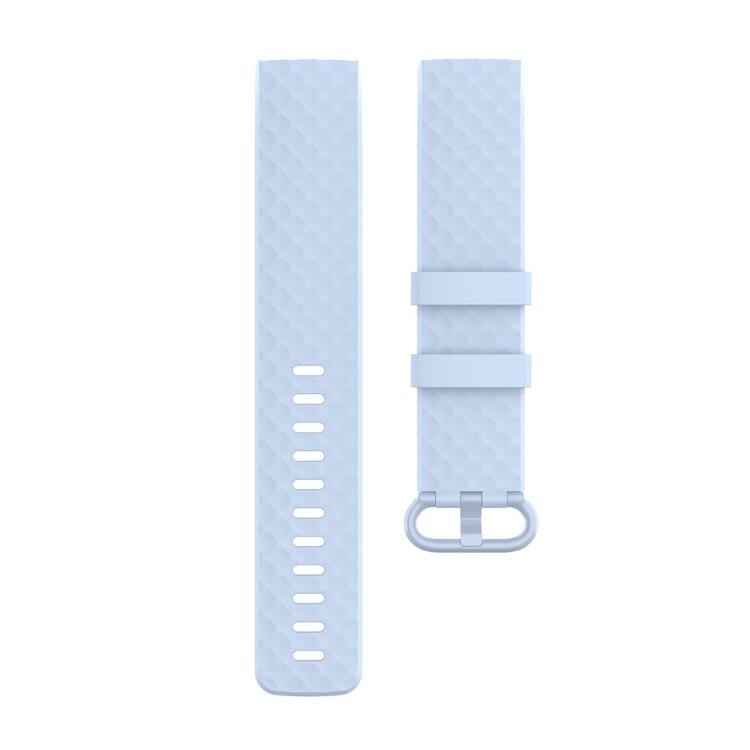Fitbit Charge 3 &amp; 4 Silikonband mit Diamantmuster - Gr&ouml;&szlig;e: Klein - Hellblau