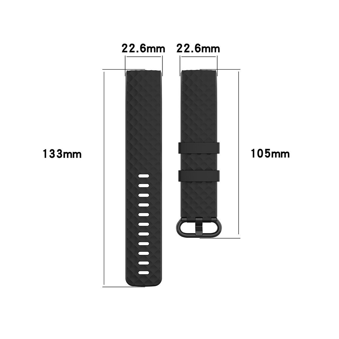Fitbit Charge 3 &amp; 4 Silikonband mit Diamantmuster - Gr&ouml;&szlig;e: Klein - Hellblau