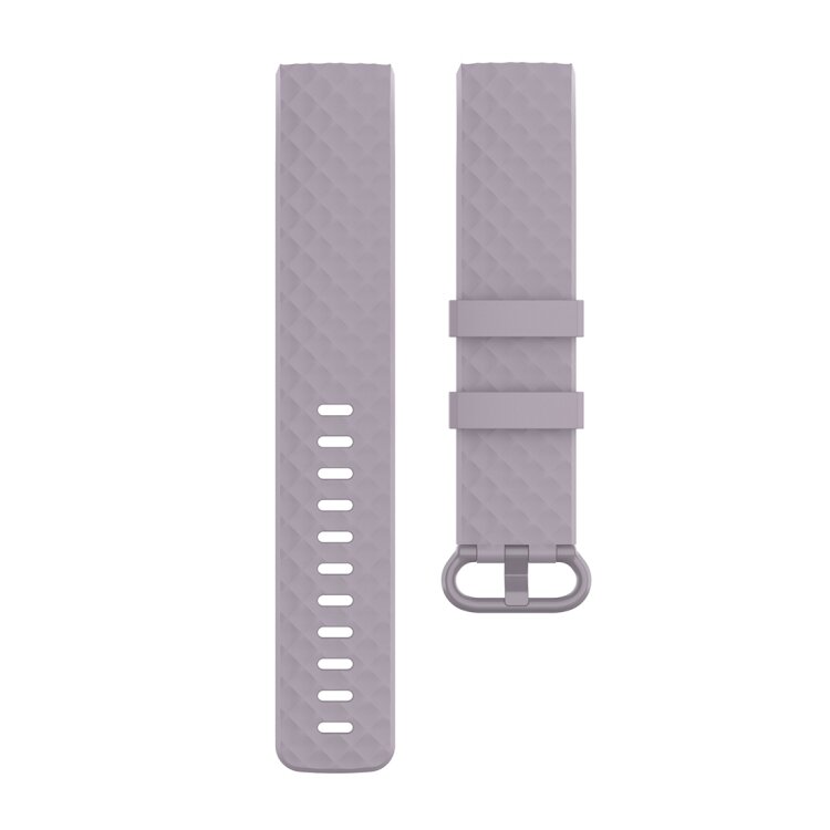 Fitbit Charge 3 &amp; 4 Silikonband mit Rautenmuster - Gr&ouml;&szlig;e: Klein - Hellviolett