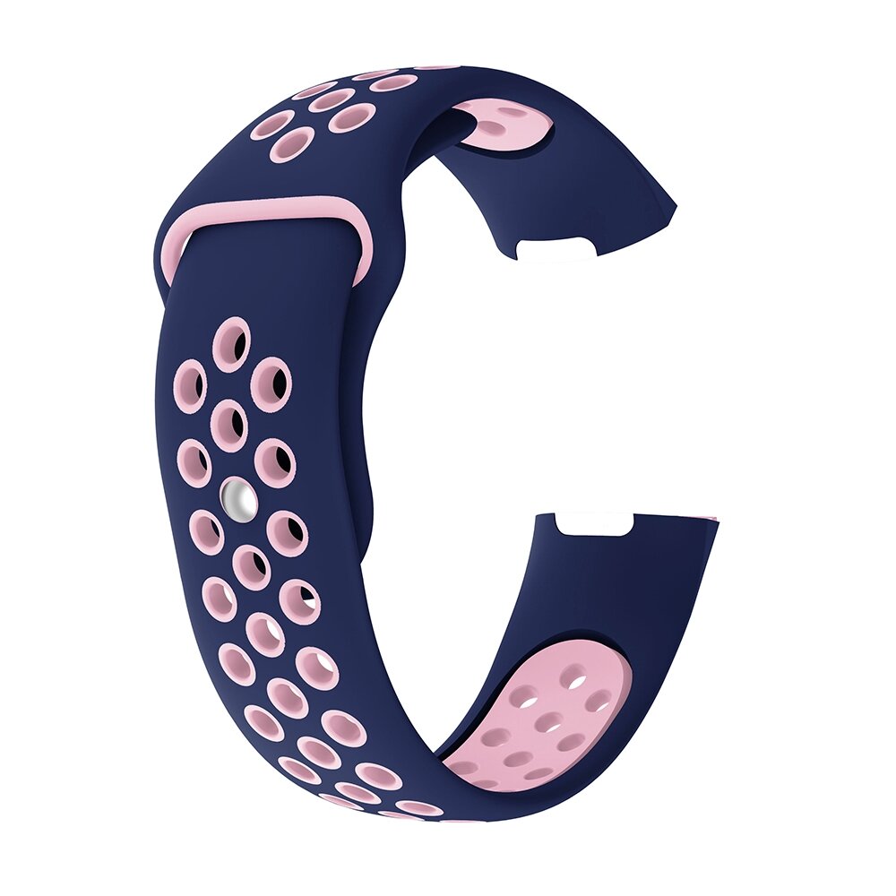 Fitbit Charge 3 &amp; 4 Silikon DOT Armband - Rosa / Blau - Gr&ouml;&szlig;e: Gro&szlig;