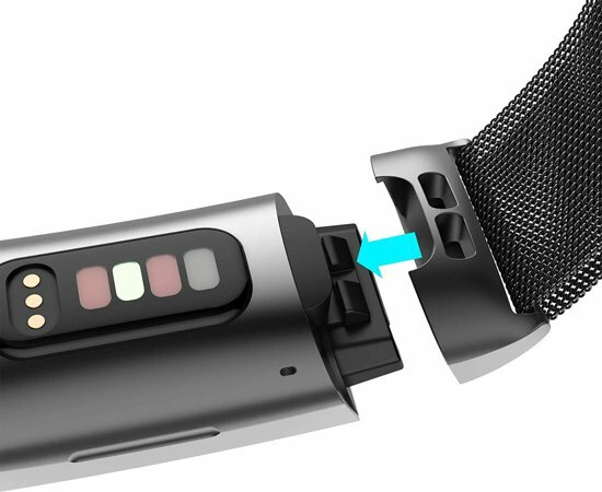 Fitbit Charge 3 &amp; 4 milanaise Armband - Gr&ouml;&szlig;e: Klein - schwarz