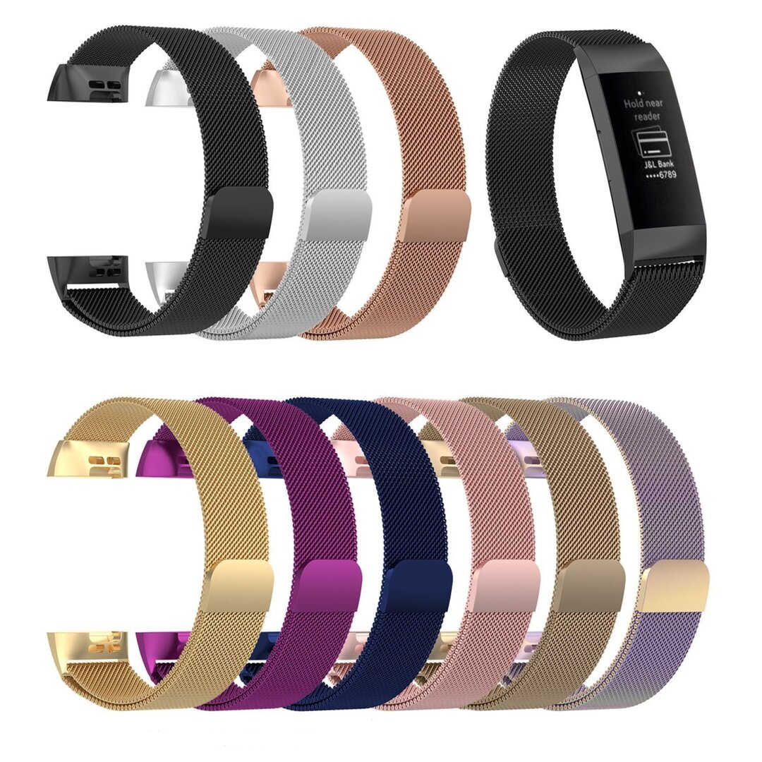 Fitbit Charge 3 &amp; 4 milanaise Armband - Gr&ouml;&szlig;e: Klein - Braun
