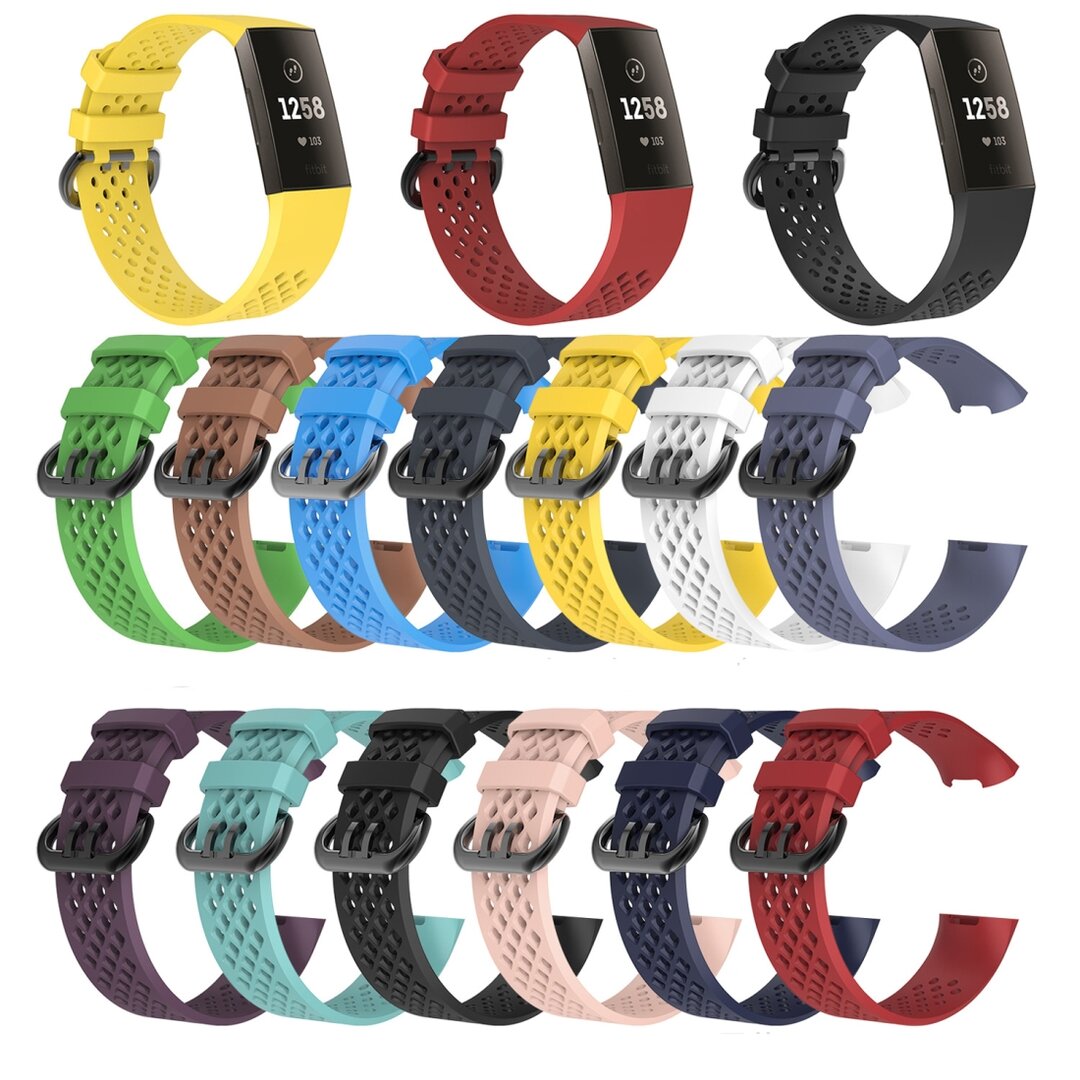 Fitbit Charge 3 &amp; 4 Sportband - Gr&ouml;&szlig;e: Gro&szlig; - Gelb