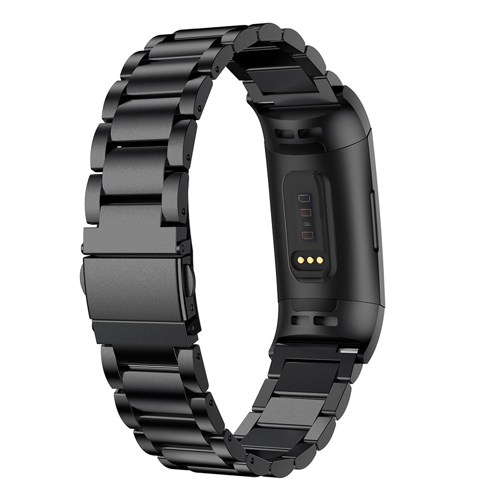Fitbit Charge 3 &amp; 4 Metallband - Schwarz