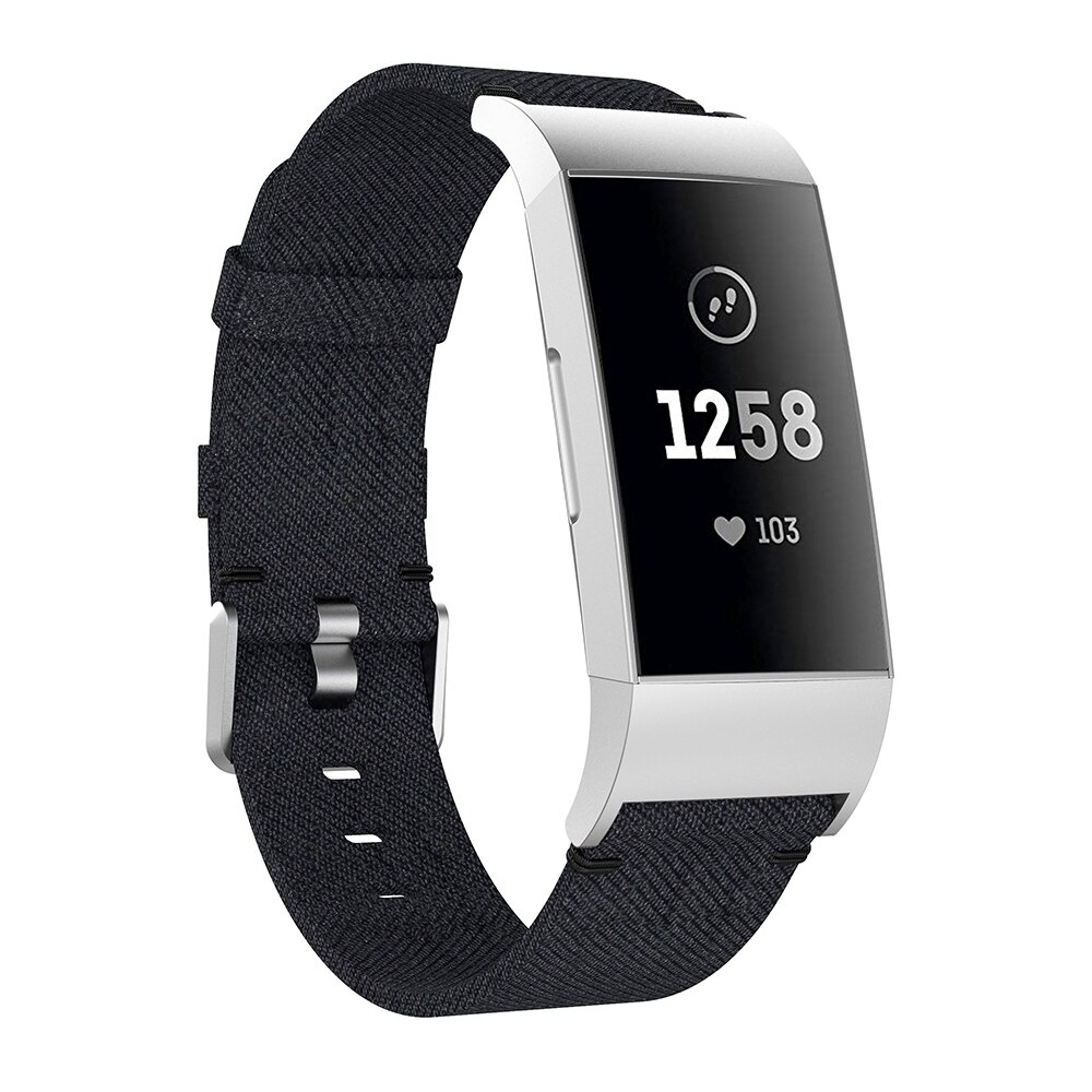 Fitbit Charge 3 &amp; 4 Nylonband - Schwarz