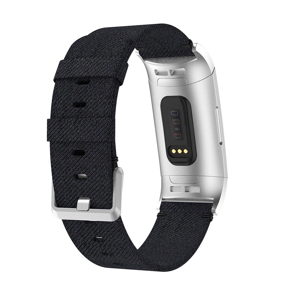 Fitbit Charge 3 &amp; 4 Nylonband - Schwarz