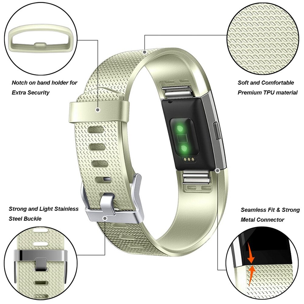 Fitbit Charge 2 Sportband - Gr&ouml;&szlig;e: Gro&szlig; - Vintage Gold