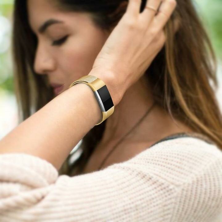 Fitbit Charge 2 milanaise Armband - Gr&ouml;&szlig;e: Gro&szlig; - Gold