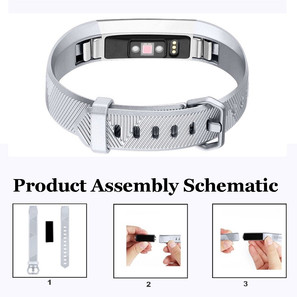 Fitbit Alta Silikonband - Gr&ouml;&szlig;e: Gro&szlig; - Silber