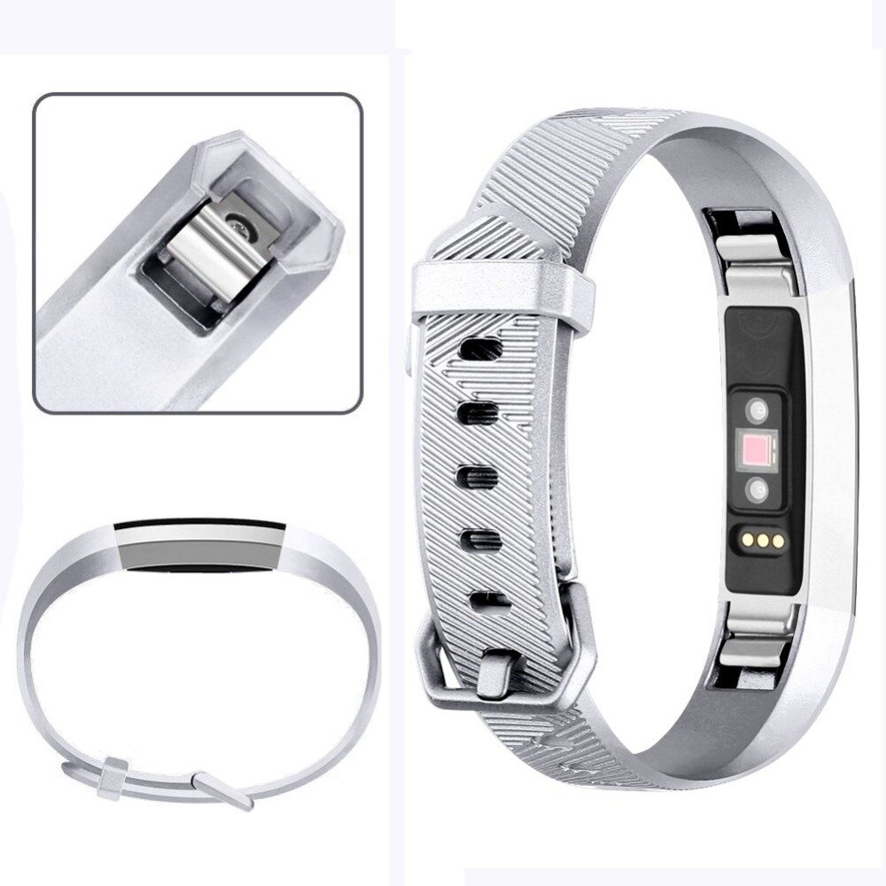 Fitbit Alta Silikonband - Gr&ouml;&szlig;e: Gro&szlig; - Silber