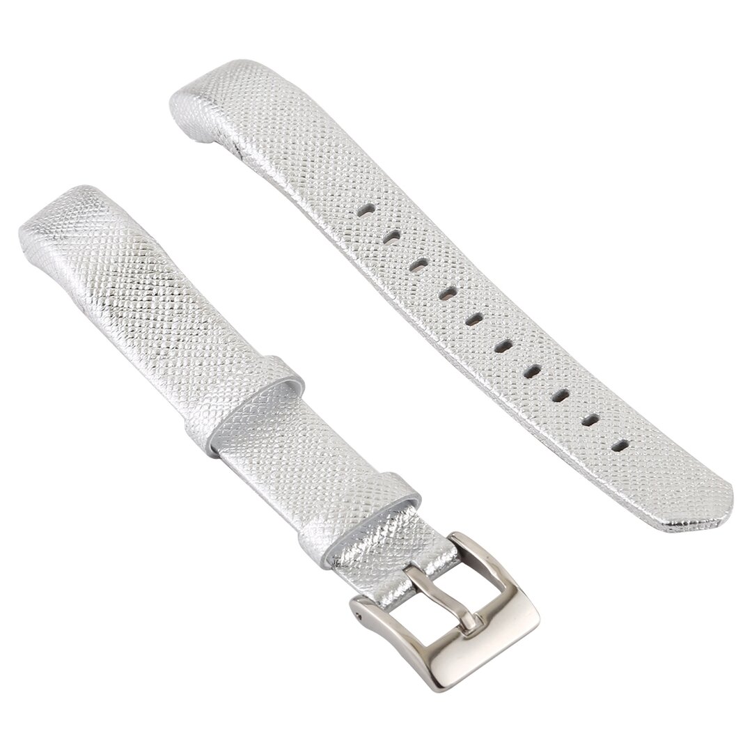 Lederband Fitbit Alta - Silber