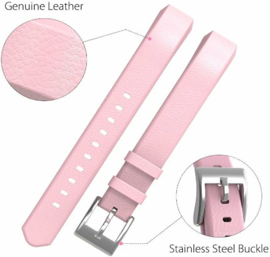 Lederband Fitbit Alta - Babyrosa