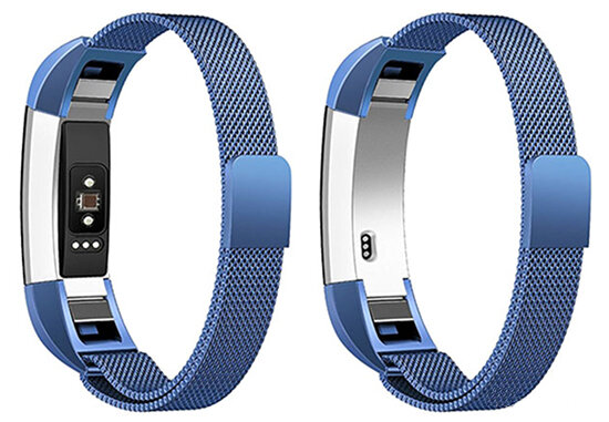 FitBit Alta HR Milanaise-Armband - Gr&ouml;&szlig;e: Gro&szlig; - Blau