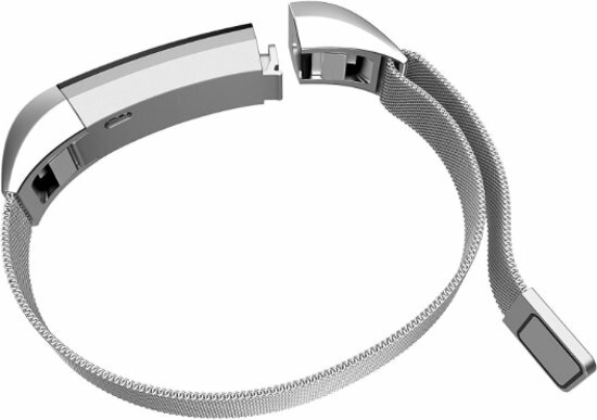 FitBit Alta HR Milanaise-Armband - Gr&ouml;&szlig;e: Gro&szlig; - Silber