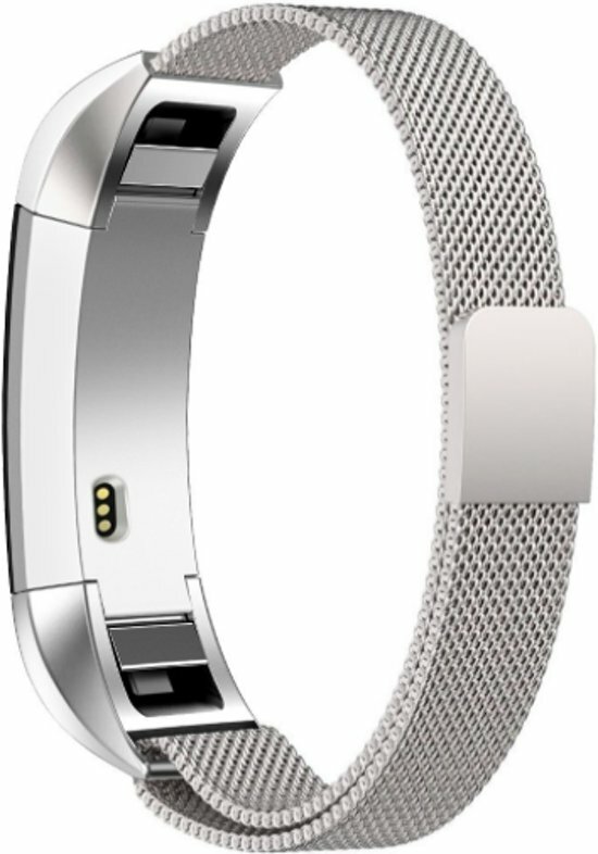 FitBit Alta HR Milanaise-Armband - Gr&ouml;&szlig;e: Gro&szlig; - Silber
