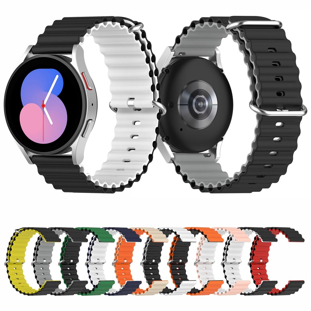 Samsung Galaxy Watch 4 - 40mm &amp; 44mm - Ocean Style Armband - Gr&uuml;n / schwarz