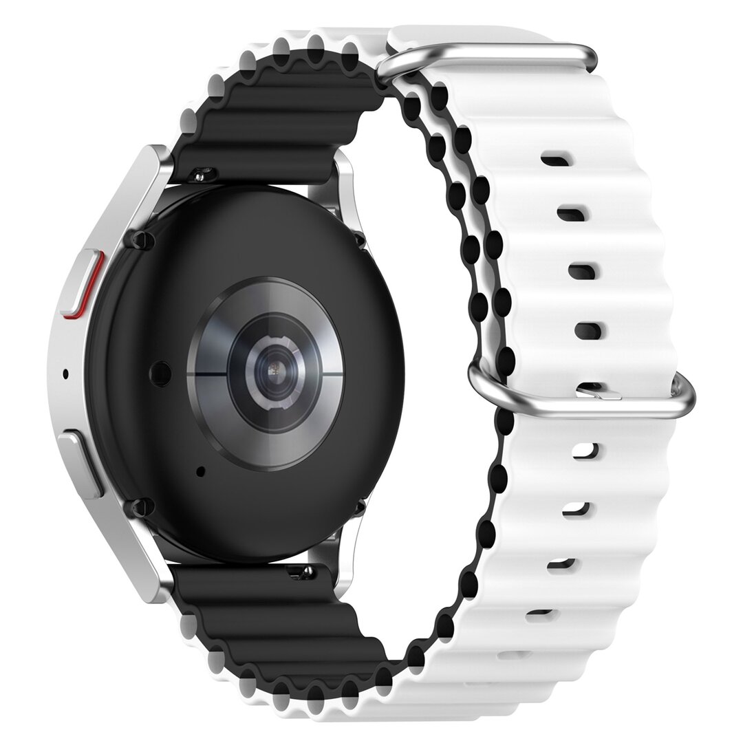 Samsung Galaxy Watch 4 - 40mm &amp; 44mm - Ocean Style Armband - Wei&szlig;/Schwarz
