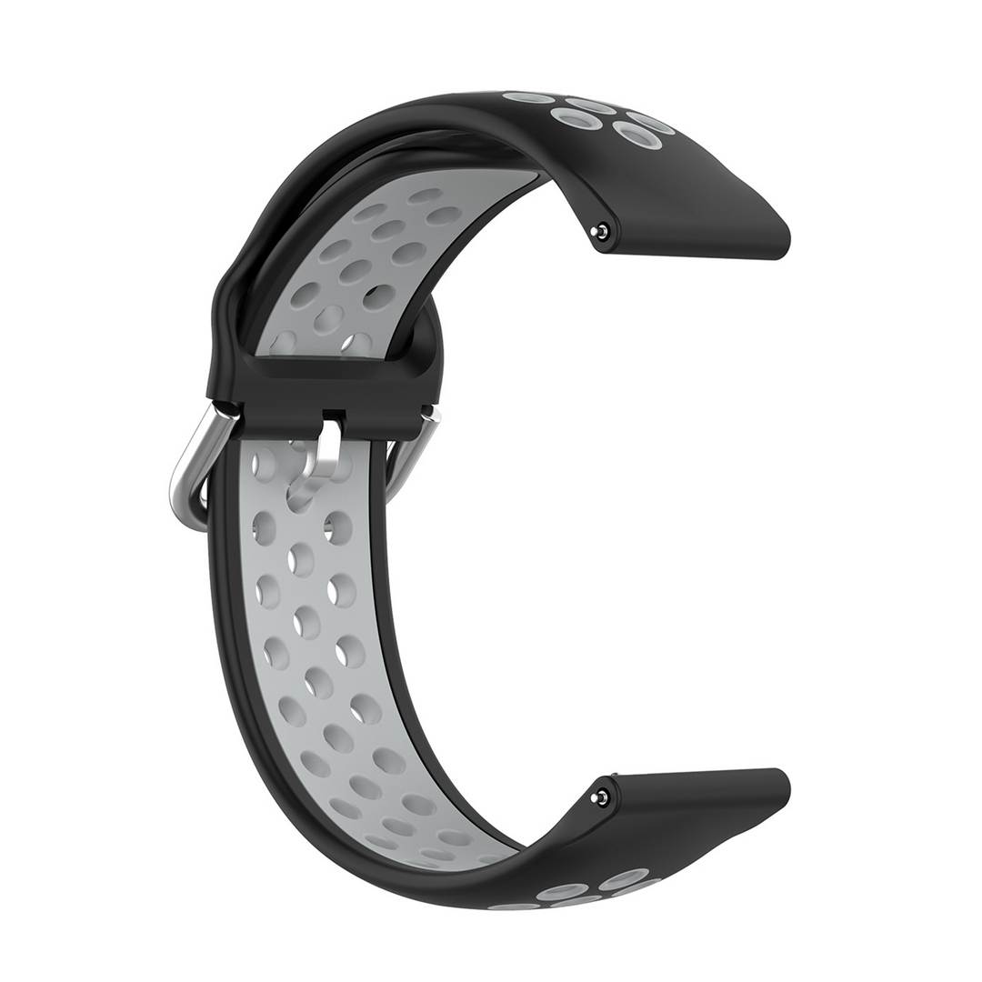 Samsung Galaxy Watch 4 - 40mm / 44mm - Silikon-Sportarmband mit Schnalle - Schwarz + Grau