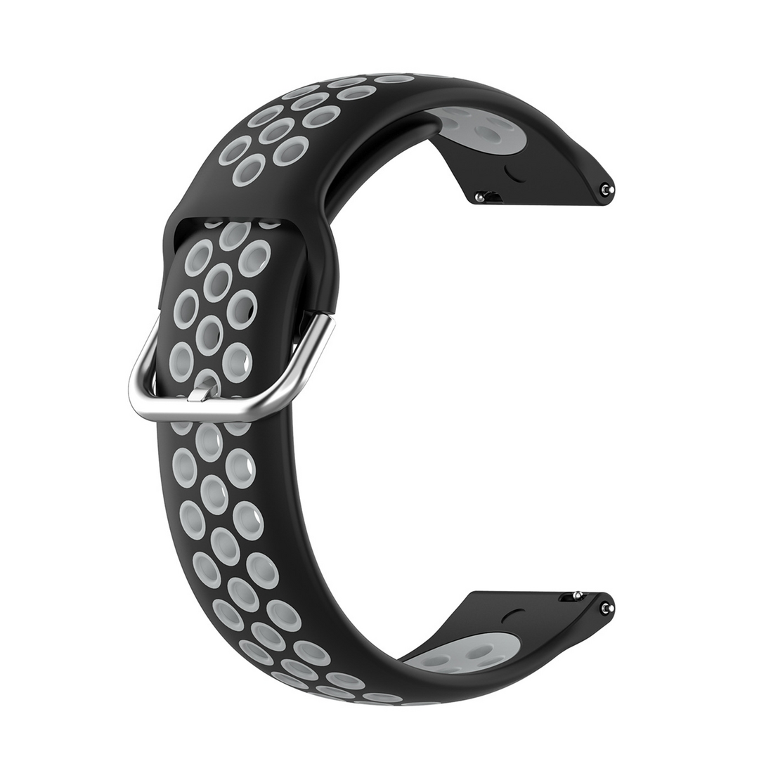 Samsung Galaxy Watch 4 - 40mm / 44mm - Silikon-Sportarmband mit Schnalle - Schwarz + Grau