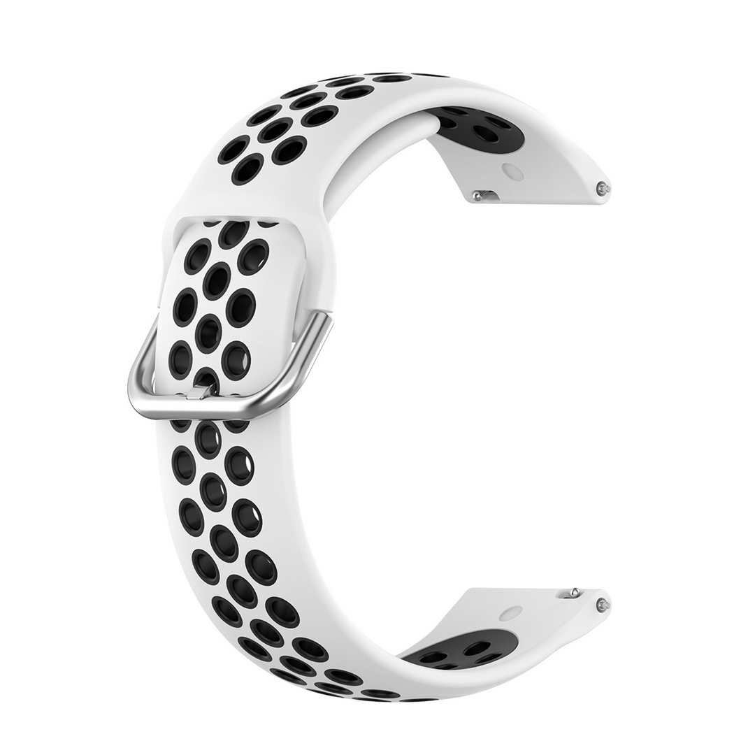 Samsung Galaxy Watch 4 - 40mm / 44mm - Silikon-Sportarmband mit Schnalle - Wei&szlig; + Schwarz