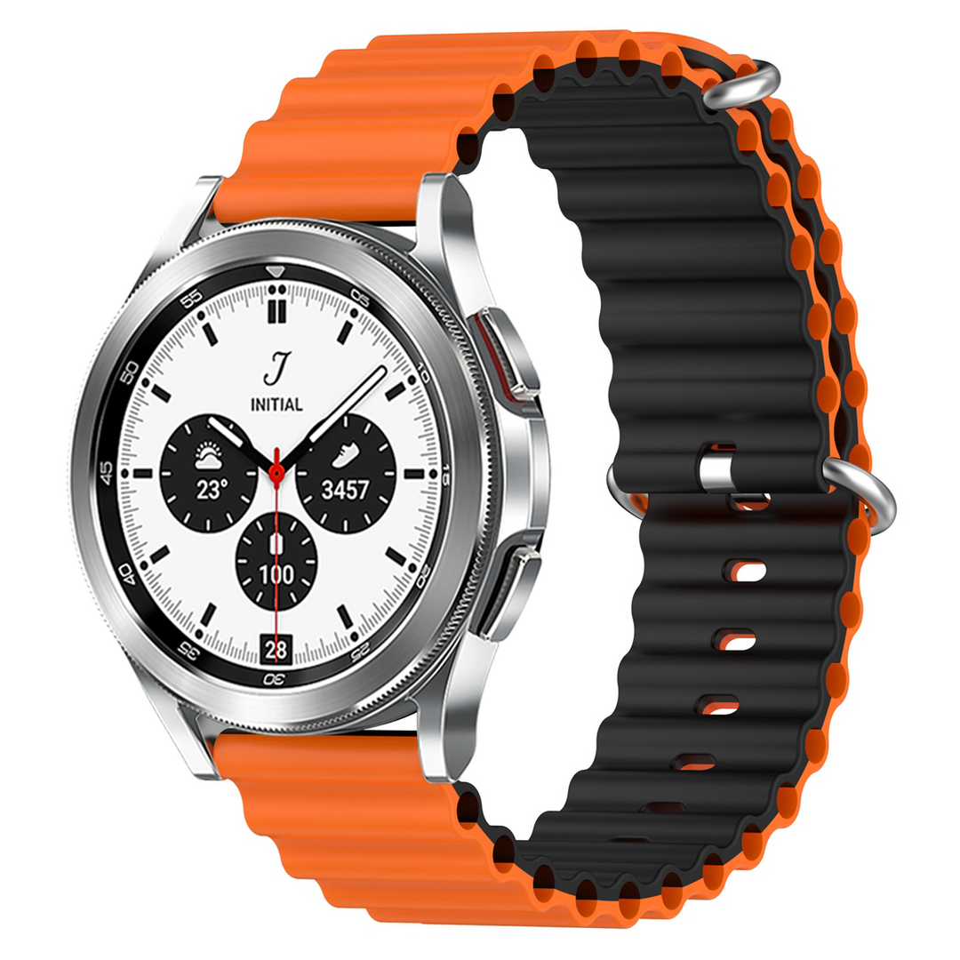 Samsung Galaxy Watch 4 Classic - 42mm &amp; 46mm - Ocean Style Armband - Orange / schwarz