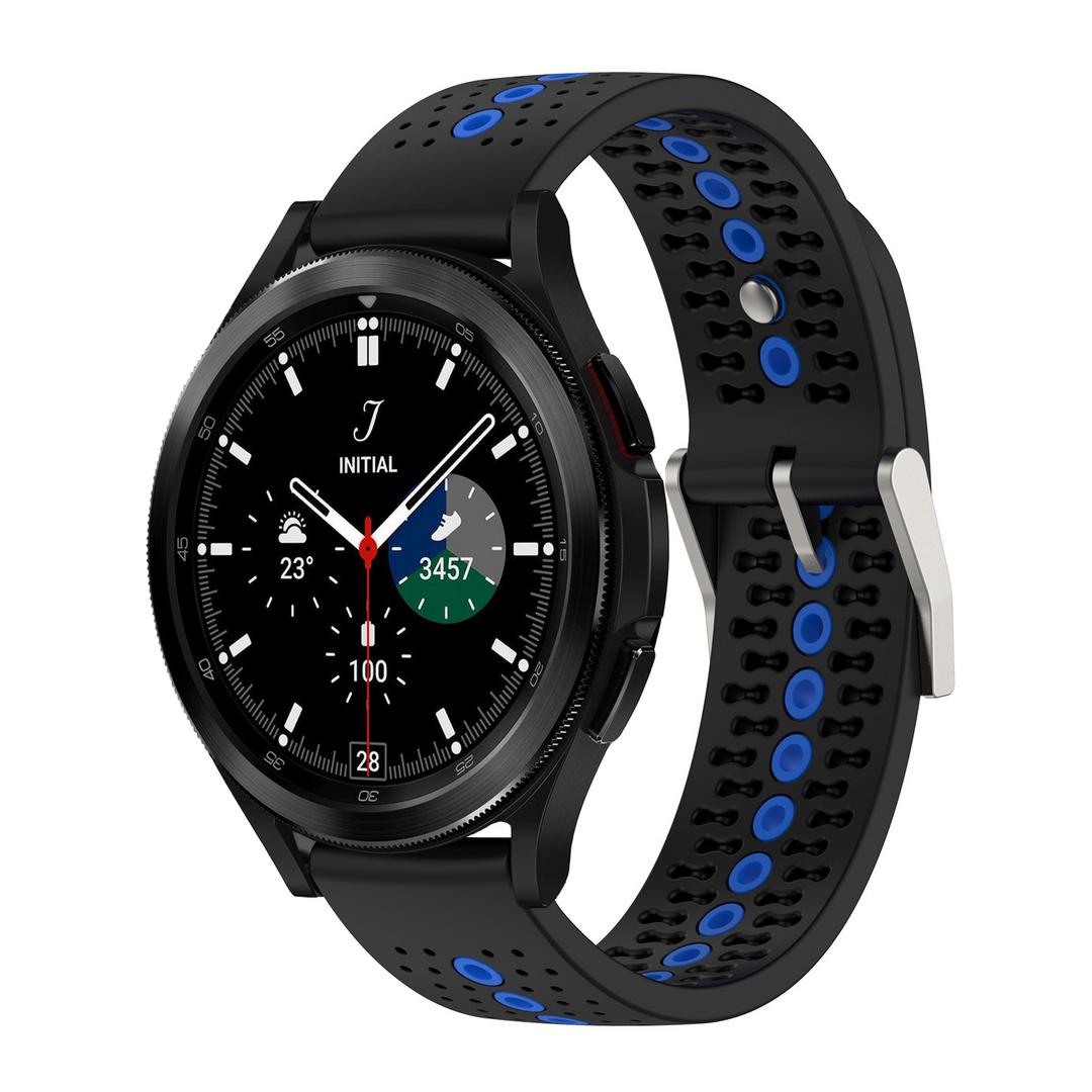 Samsung Galaxy Watch 4 Classic - 42mm &amp; 46mm - Dot Pattern Armband - Schwarz mit blau