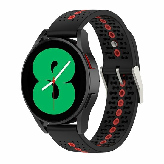 Samsung Galaxy Watch Active 2 - Dot Pattern Armband - Schwarz mit Rot