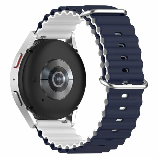 Samsung Galaxy Watch - 42mm - Ocean Style Armband - Dunkelblau / Wei&szlig;