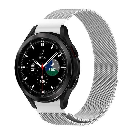 Samsung Galaxy Watch 4 Classic - 42mm / 46mm - Milanaise Armband (runder Anschluss) - Silber
