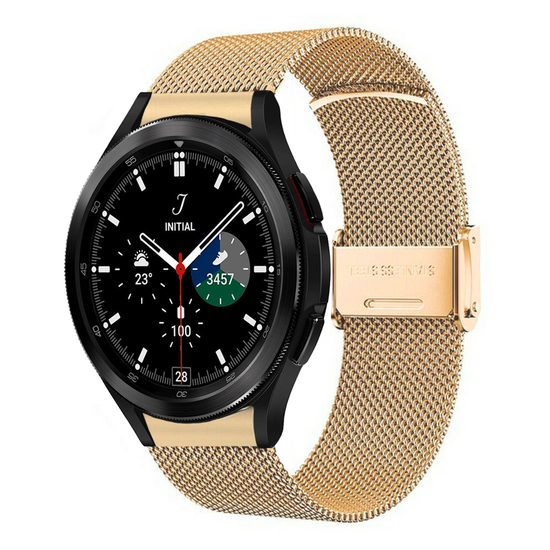 Samsung Galaxy Watch 4 Classic - 42mm &amp; 46mm - Milanaise-Armband mit Schlie&szlig;e - Gold