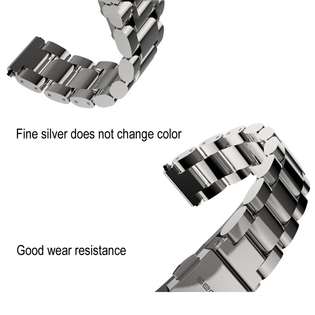 Metallgliederarmband f&uuml;r Xiaomi Mi Band 3/4/5/6/7 - Silber