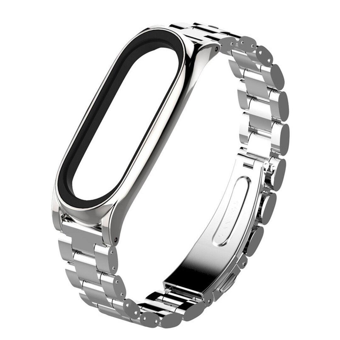 Metallgliederarmband f&uuml;r Xiaomi Mi Band 3/4/5/6/7 - Silber