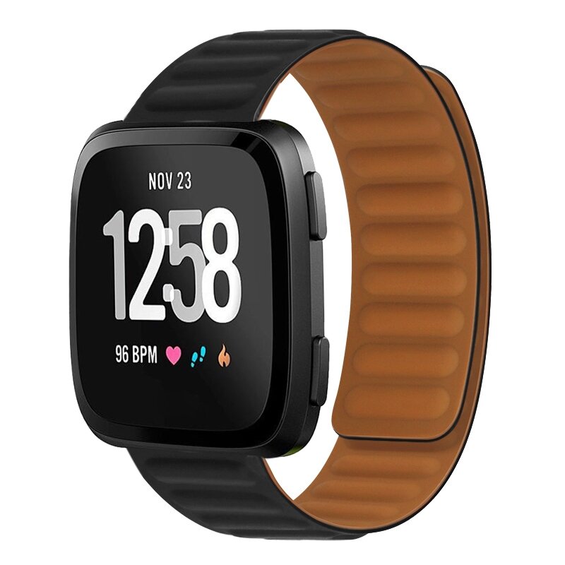 Fitbit Versa 3/4 &amp; Sense 1/2 - Silikon-Schleifenband - Schwarz