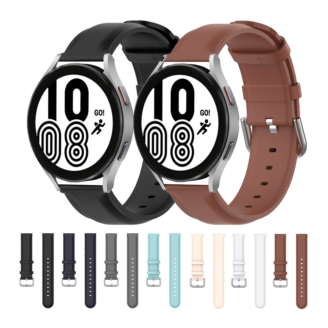Klassisches Lederarmband - Grau - Samsung Galaxy Watch 4 - 40mm &amp; 44mm