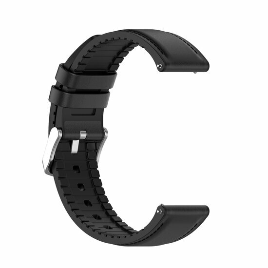 Leder- und Silikonarmband - Schwarz - Samsung Galaxy Watch 4 - 40mm &amp; 44mm